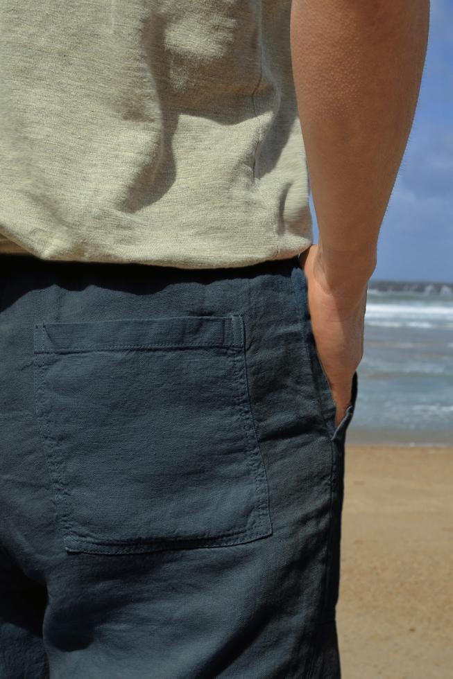 Pantalon Homme en Chanvre Bleu du Japon - Couleur Chanvre