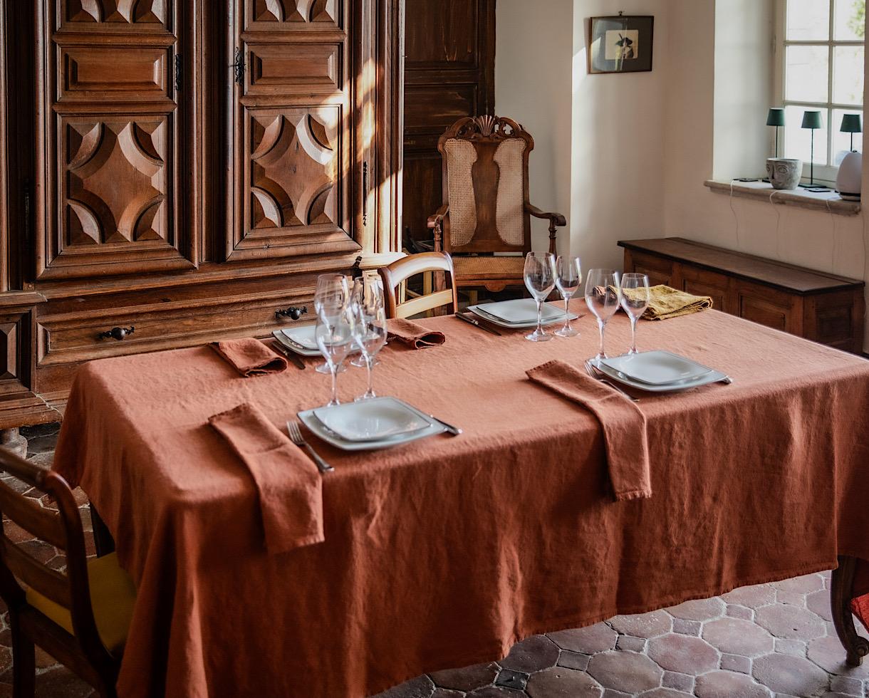 Linen tablecloth Tuscan Earth - Couleur Chanvre