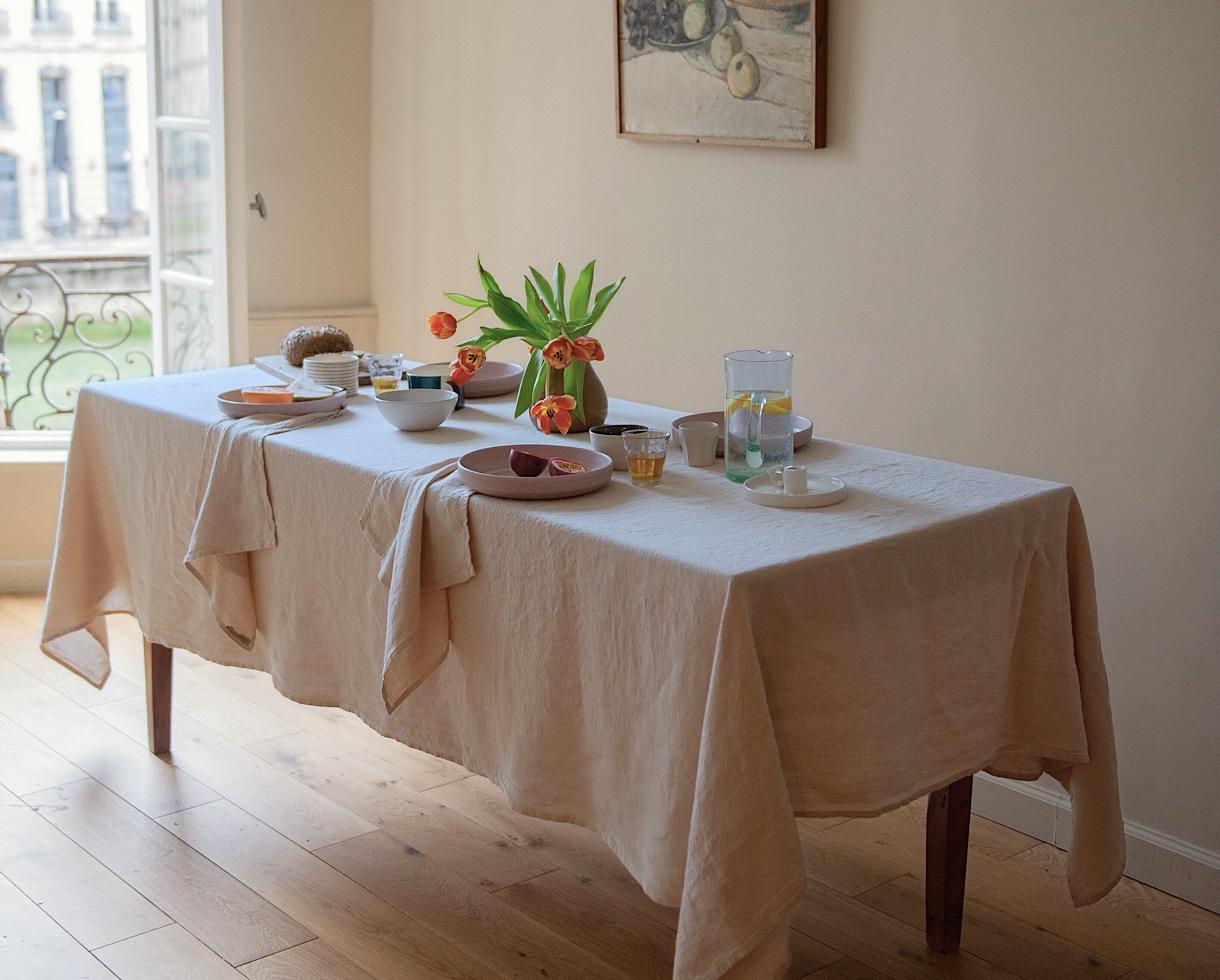 Linen tablecloth Clay - Couleur Chanvre
