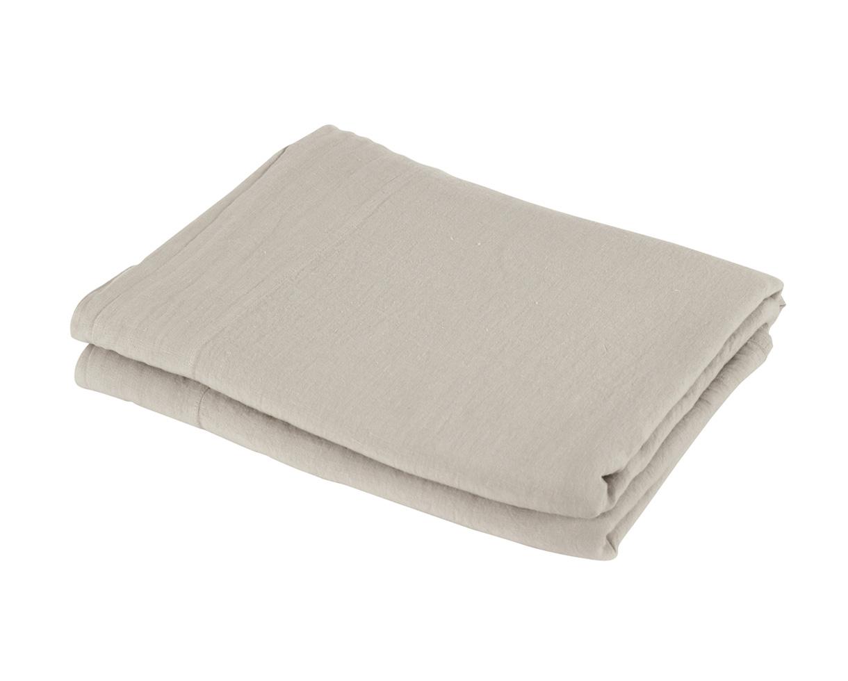 Drap plat en lin Gris Perle - Couleur Chanvre