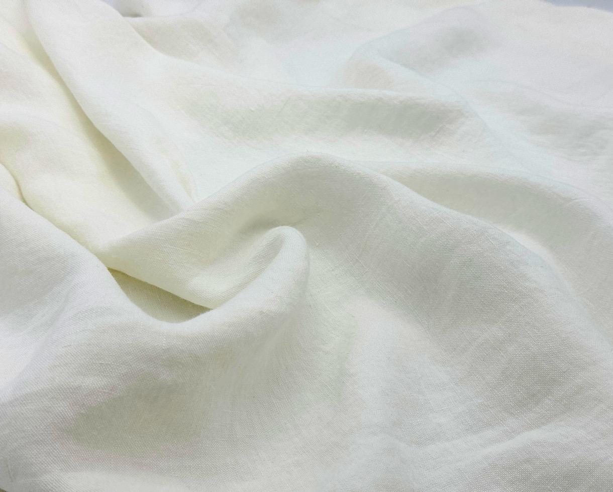 Linen 270g/m² fabric White Limestone - Couleur Chanvre